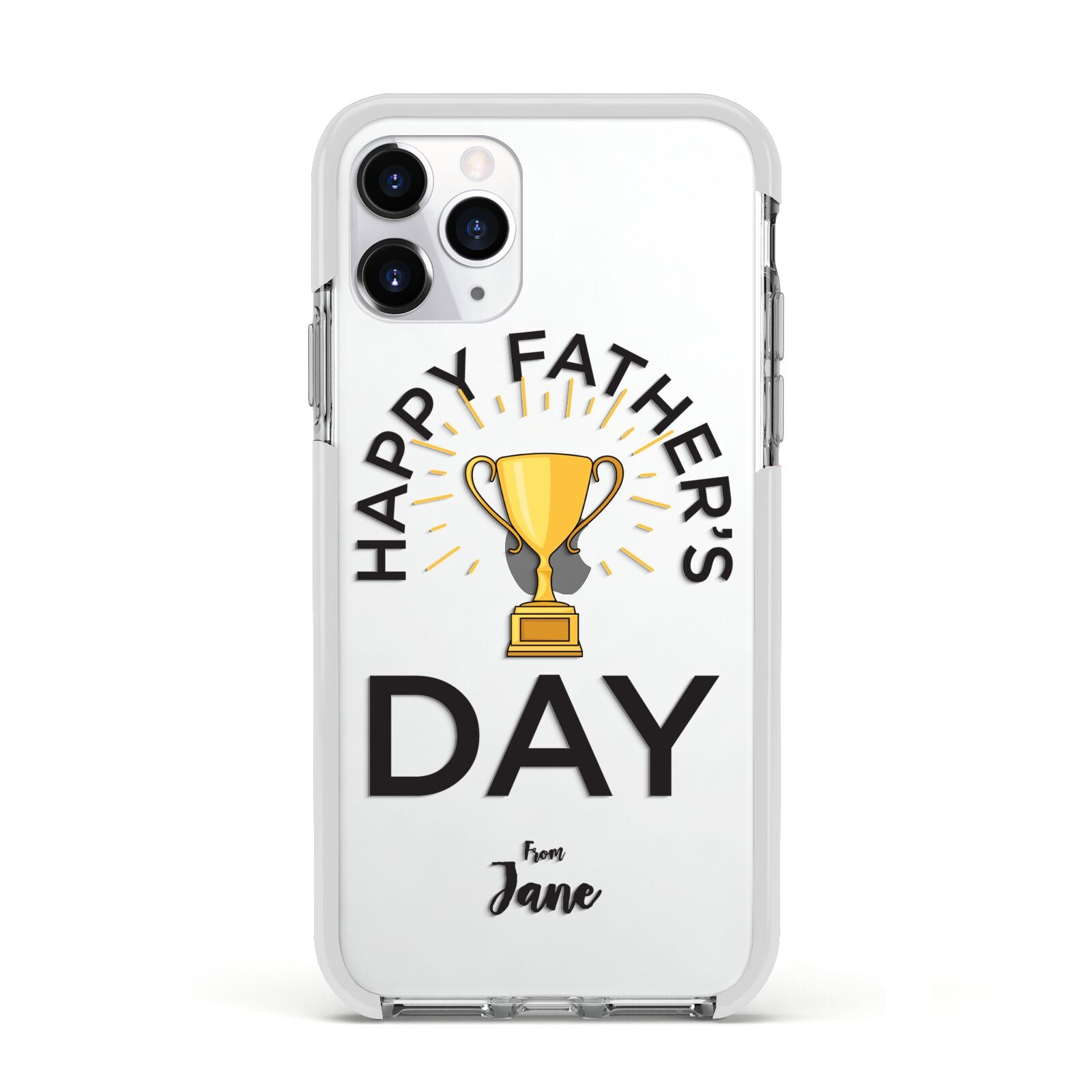 Happy Fathers Day Apple iPhone 11 Pro in Silver with White Impact Case