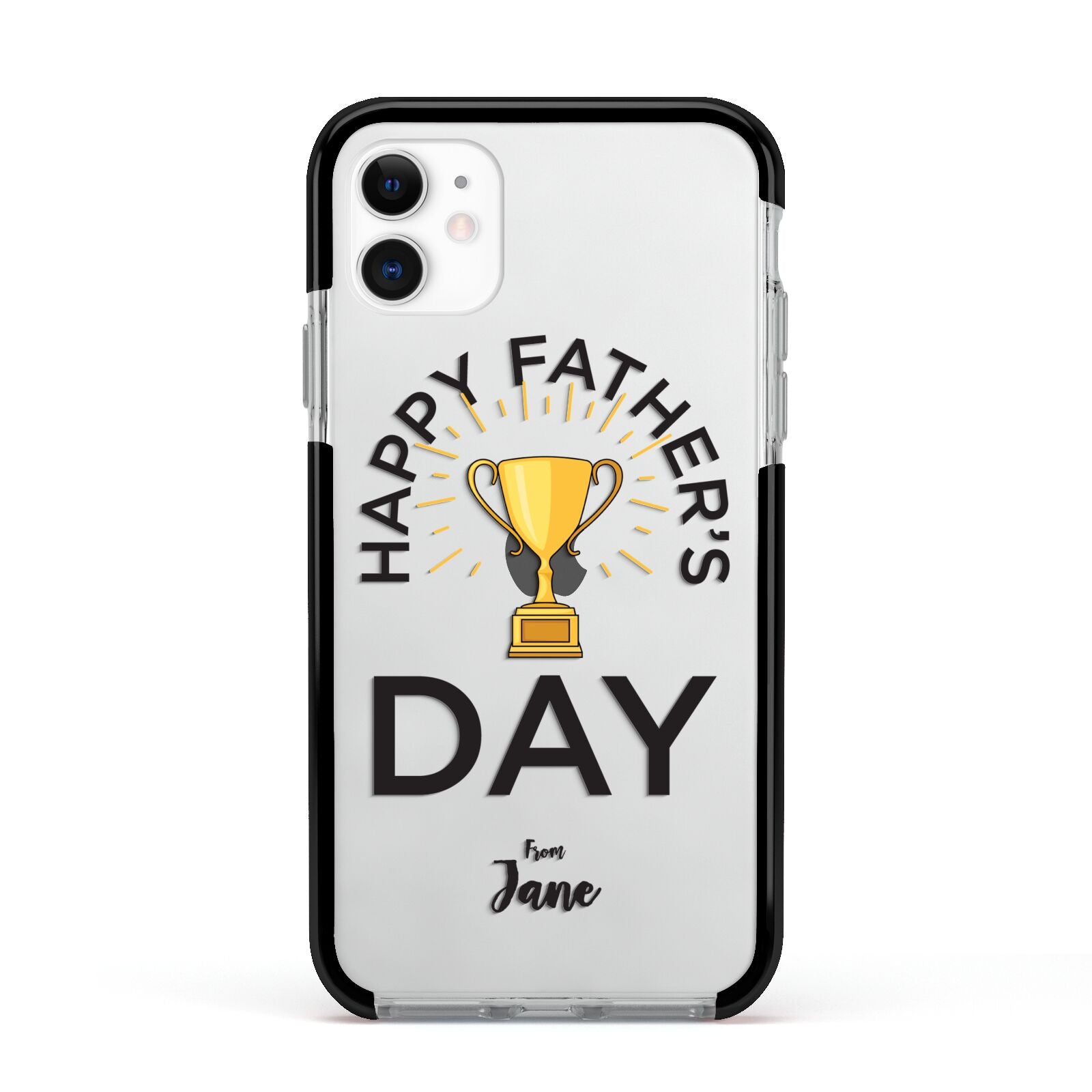 Happy Fathers Day Apple iPhone 11 in White with Black Impact Case