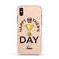 Happy Fathers Day Apple iPhone Xs Impact Case Pink Edge on Gold Phone