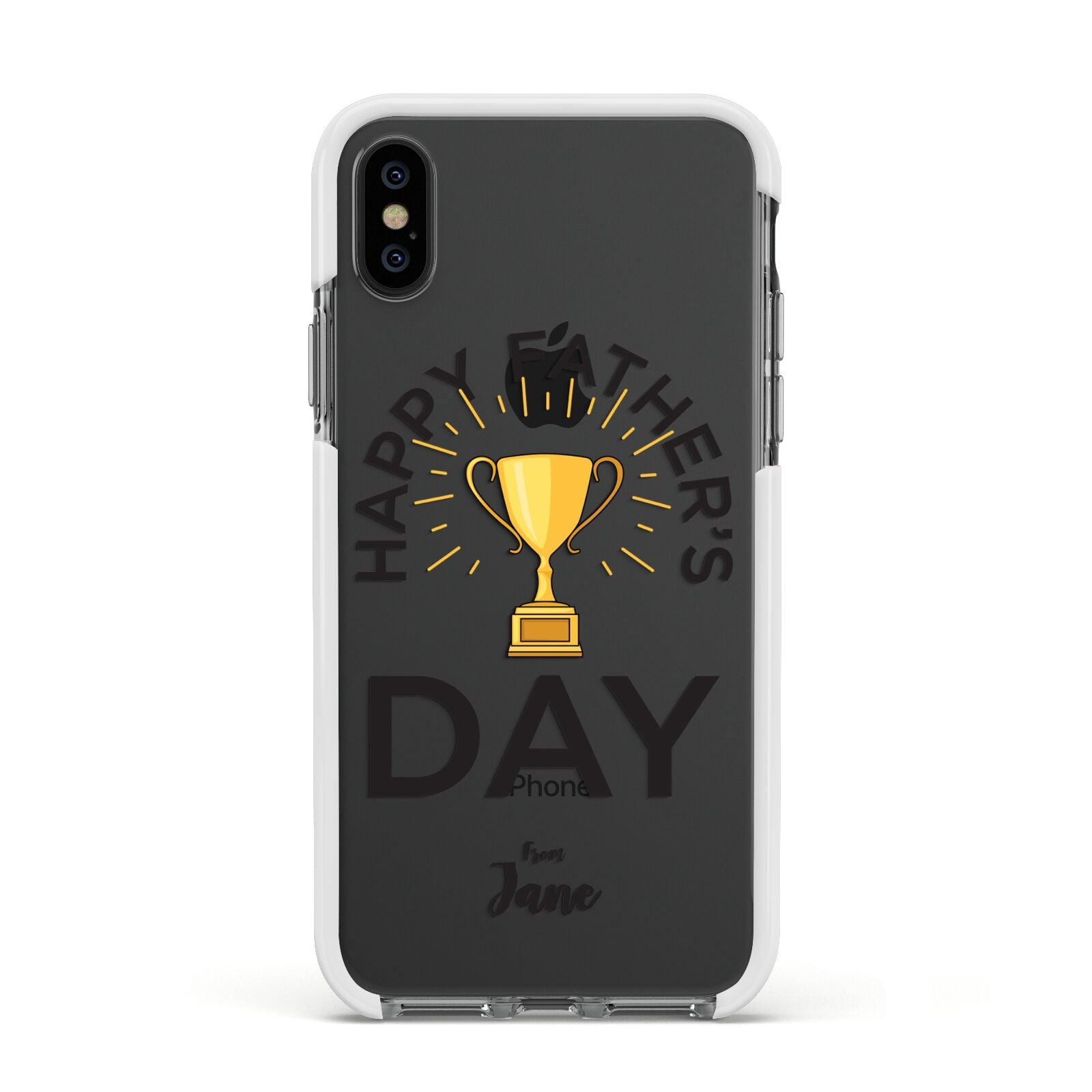 Happy Fathers Day Apple iPhone Xs Impact Case White Edge on Black Phone