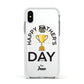 Happy Fathers Day Apple iPhone Xs Impact Case White Edge on Silver Phone