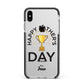 Happy Fathers Day Apple iPhone Xs Max Impact Case Black Edge on Silver Phone