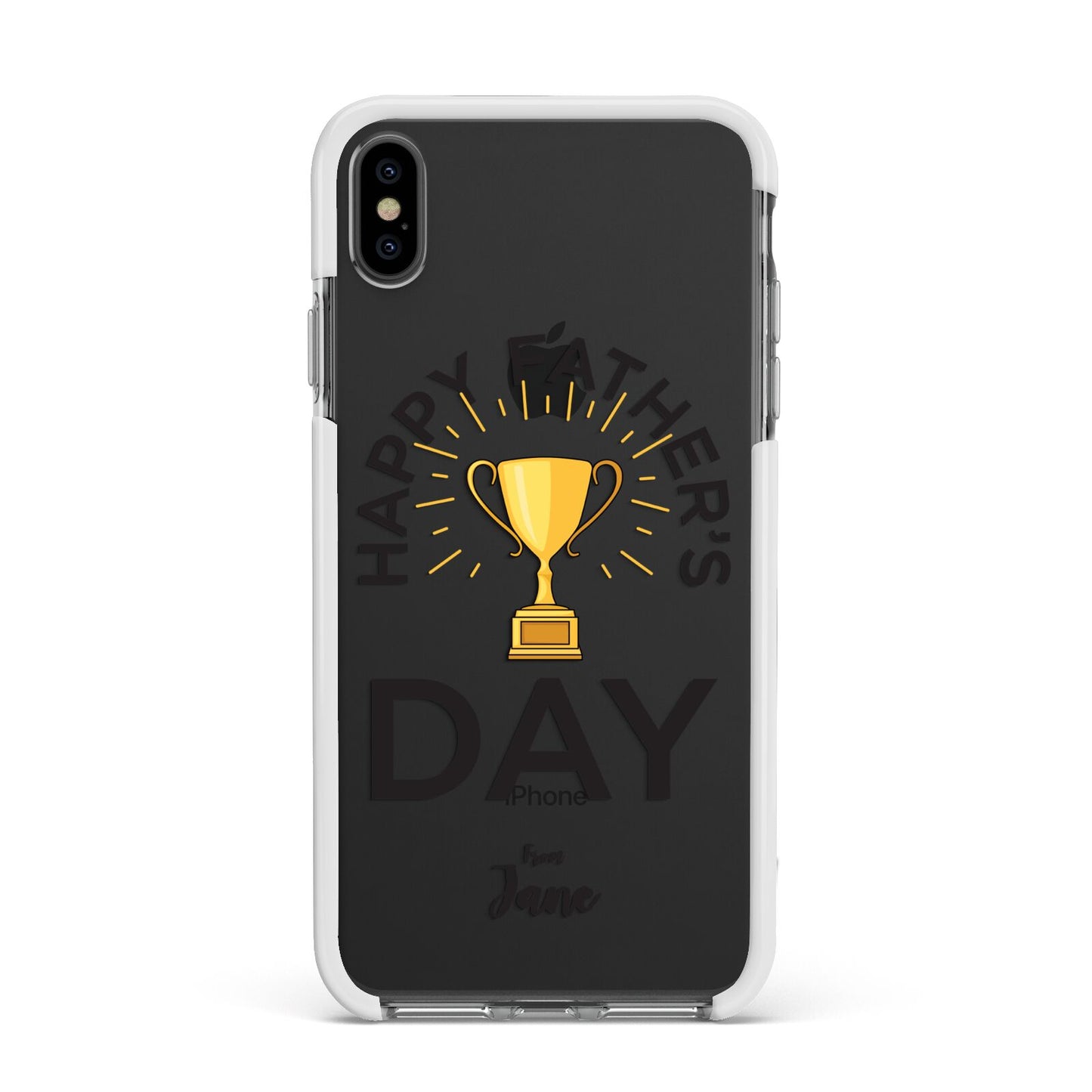 Happy Fathers Day Apple iPhone Xs Max Impact Case White Edge on Black Phone