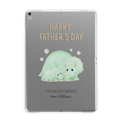 Happy Fathers Day Custom Triceratops Apple iPad Silver Case