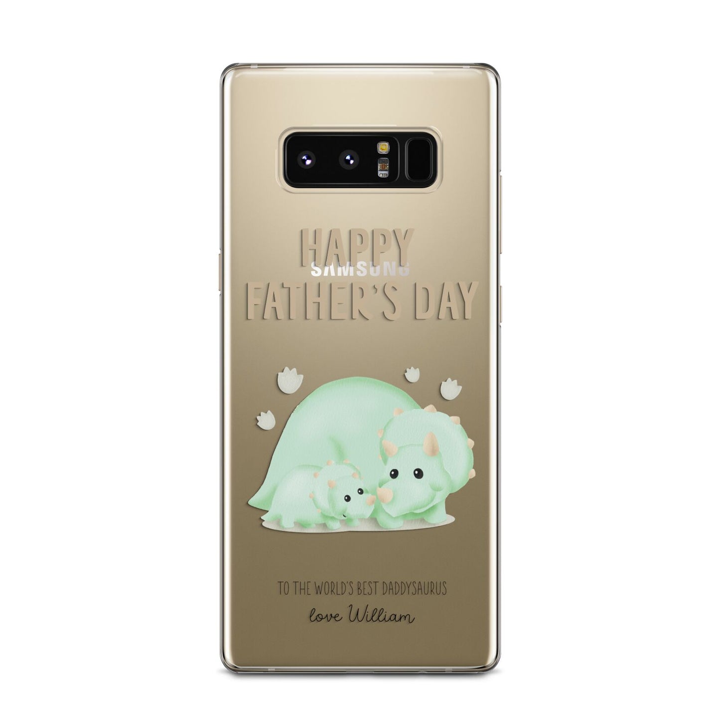 Happy Fathers Day Custom Triceratops Samsung Galaxy Note 8 Case