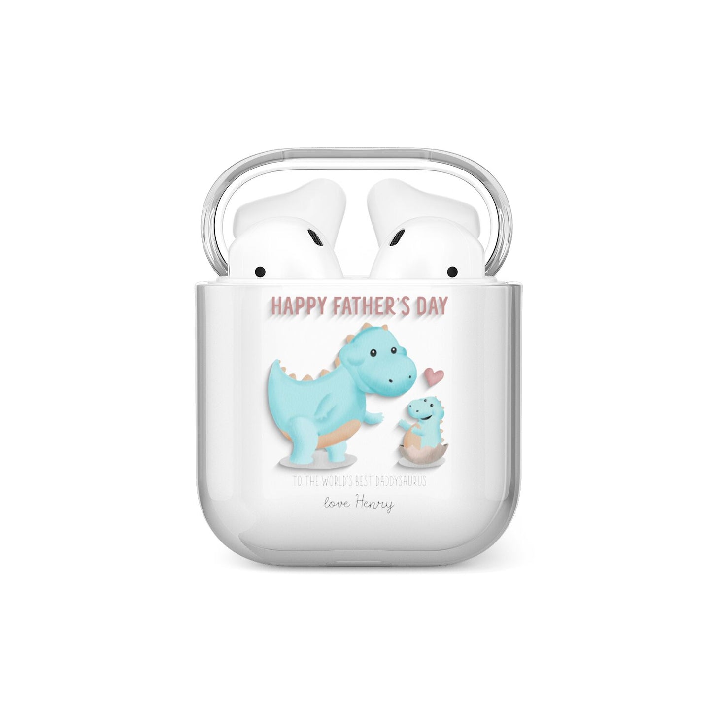 Happy Fathers Day Daddysaurus AirPods Case