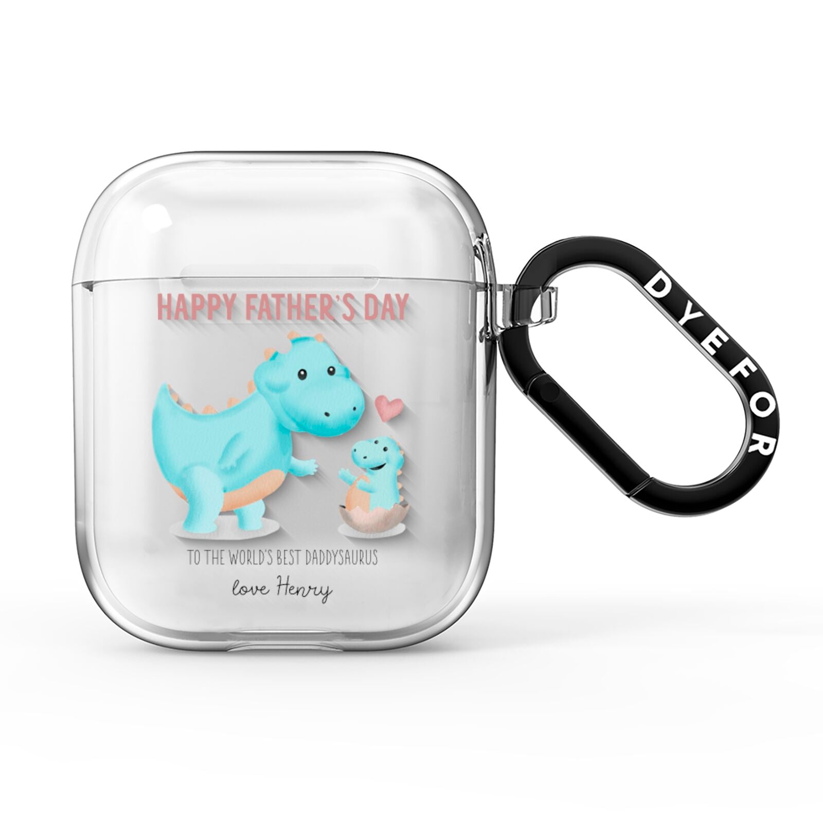 Happy Fathers Day Daddysaurus AirPods Clear Case