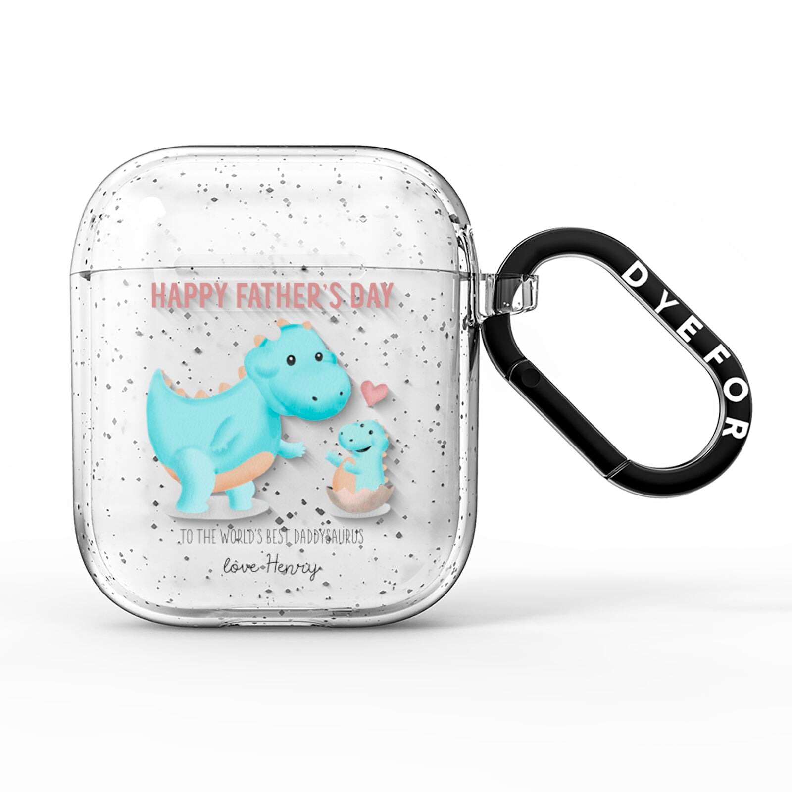 Happy Fathers Day Daddysaurus AirPods Glitter Case