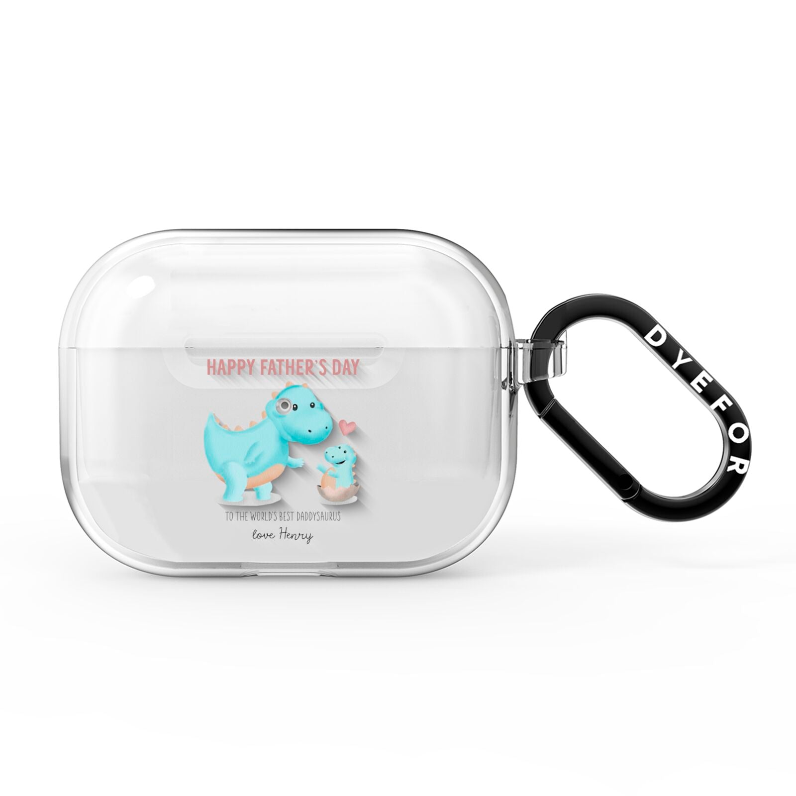 Happy Fathers Day Daddysaurus AirPods Pro Clear Case