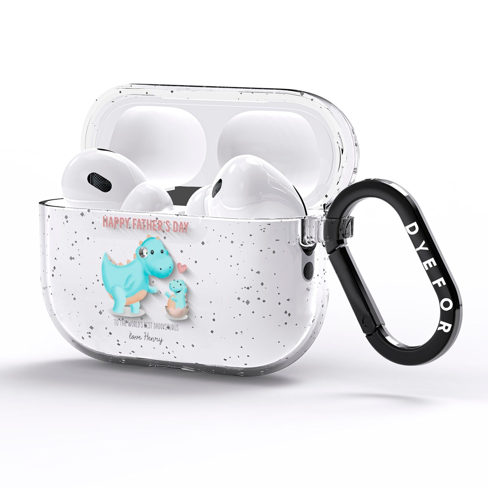 Happy Fathers Day Daddysaurus AirPods Pro Glitter Case Side Image