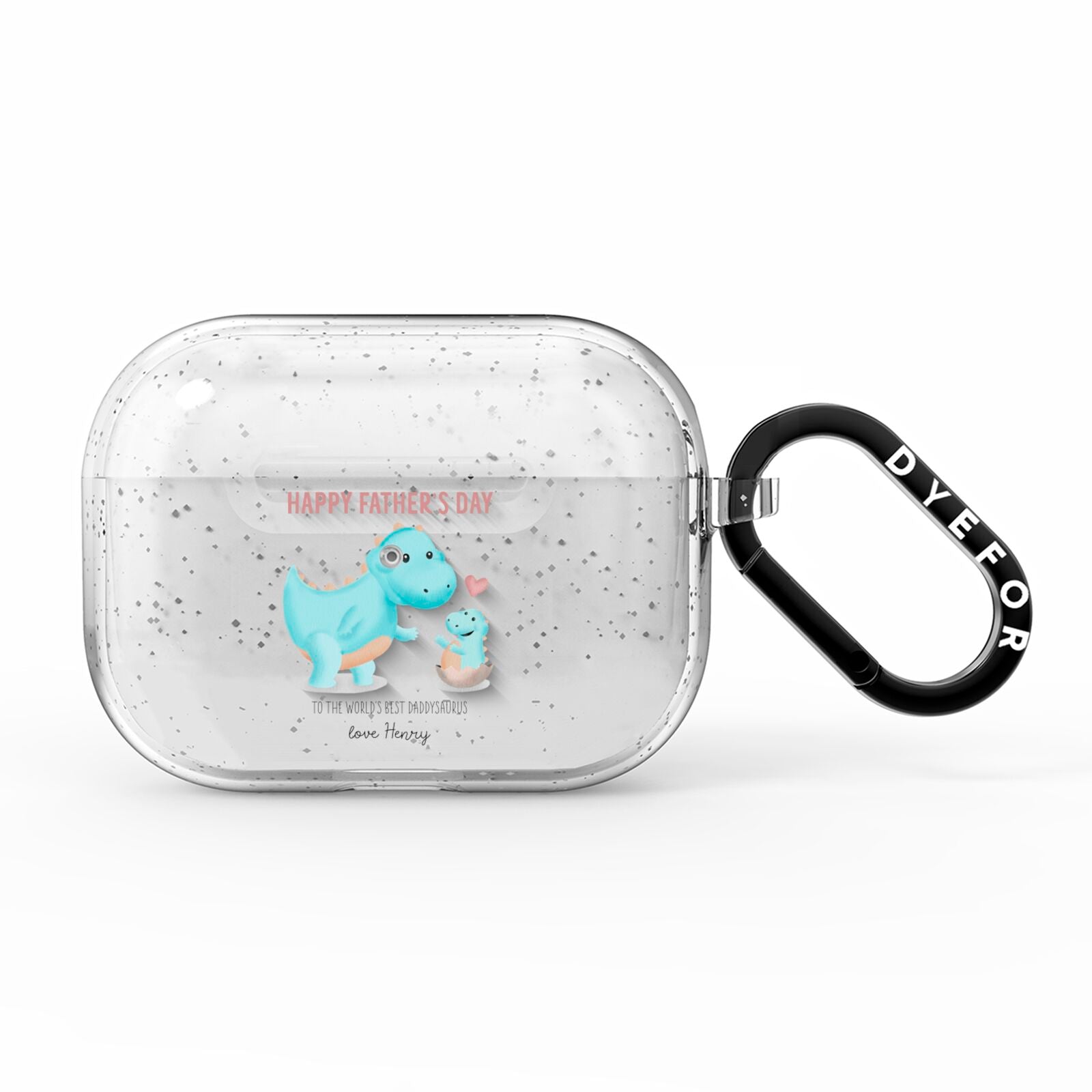 Happy Fathers Day Daddysaurus AirPods Pro Glitter Case