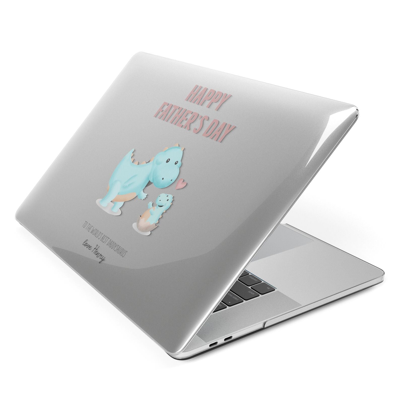 Happy Fathers Day Daddysaurus Apple MacBook Case Side View
