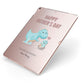 Happy Fathers Day Daddysaurus Apple iPad Case on Rose Gold iPad Side View