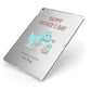 Happy Fathers Day Daddysaurus Apple iPad Case on Silver iPad Side View