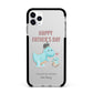 Happy Fathers Day Daddysaurus Apple iPhone 11 Pro Max in Silver with Black Impact Case