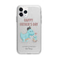 Happy Fathers Day Daddysaurus Apple iPhone 11 Pro Max in Silver with Bumper Case