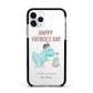 Happy Fathers Day Daddysaurus Apple iPhone 11 Pro in Silver with Black Impact Case