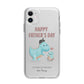Happy Fathers Day Daddysaurus Apple iPhone 11 in White with Bumper Case