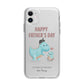 Happy Fathers Day Daddysaurus Apple iPhone 11 in White with Bumper Case