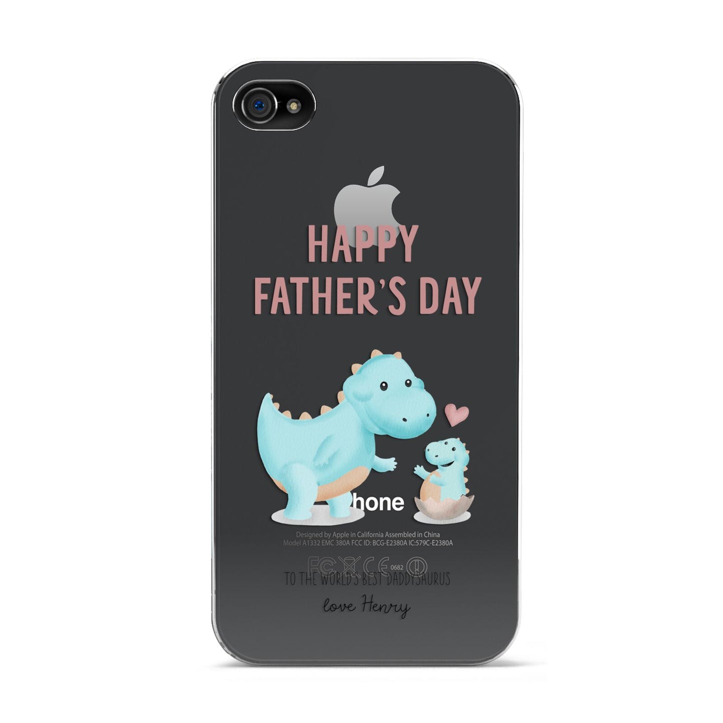 Happy Fathers Day Daddysaurus Apple iPhone 4s Case