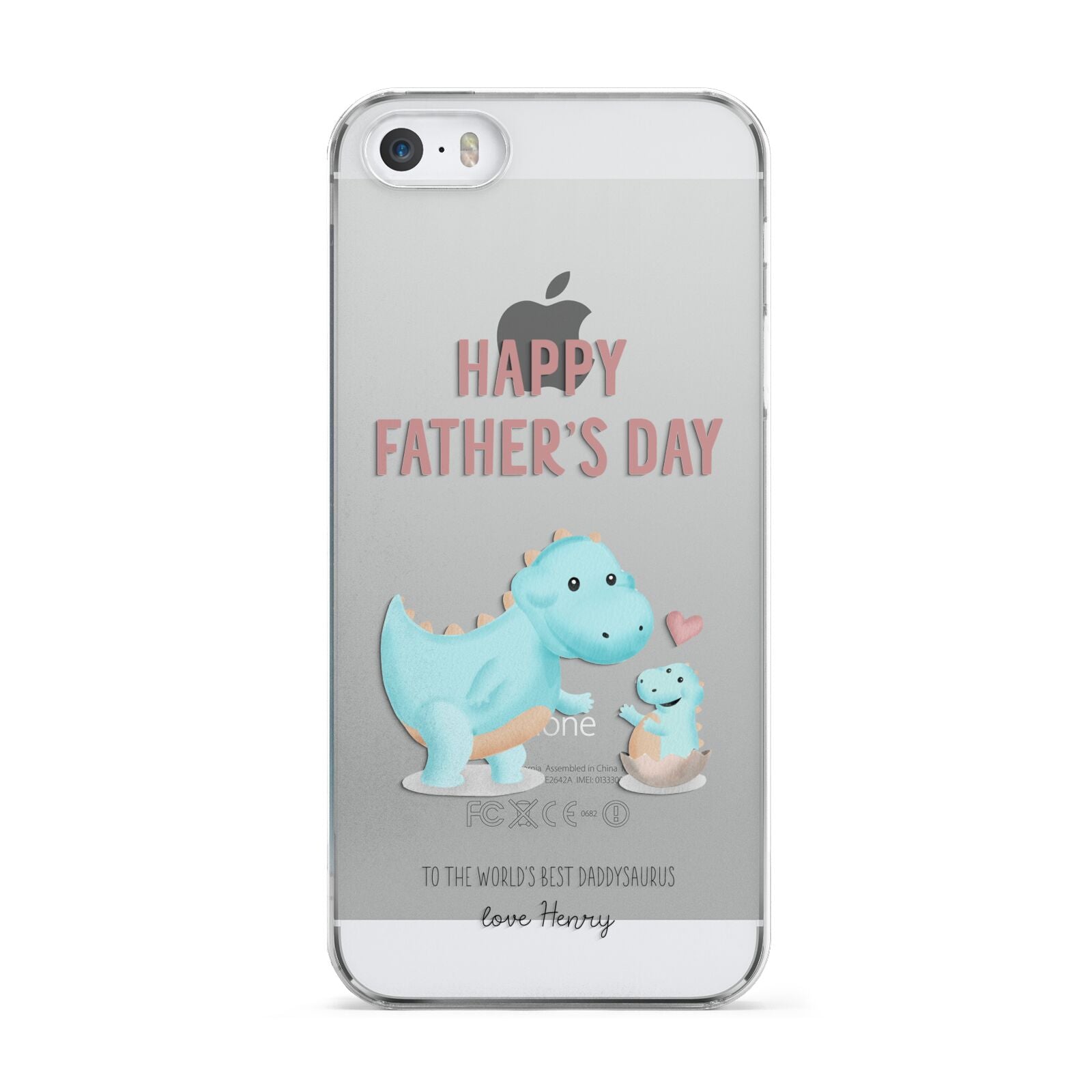 Happy Fathers Day Daddysaurus Apple iPhone 5 Case