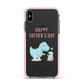 Happy Fathers Day Daddysaurus Apple iPhone Xs Max Impact Case Pink Edge on Black Phone