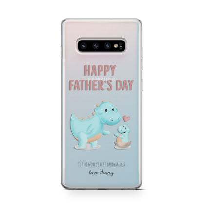 Happy Fathers Day Daddysaurus Samsung Galaxy S10 Case