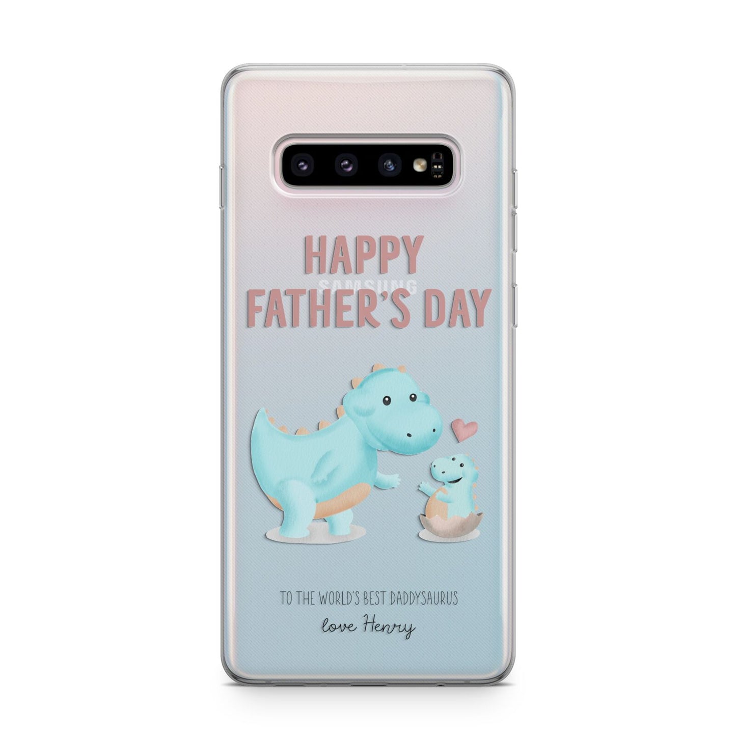 Happy Fathers Day Daddysaurus Samsung Galaxy S10 Plus Case