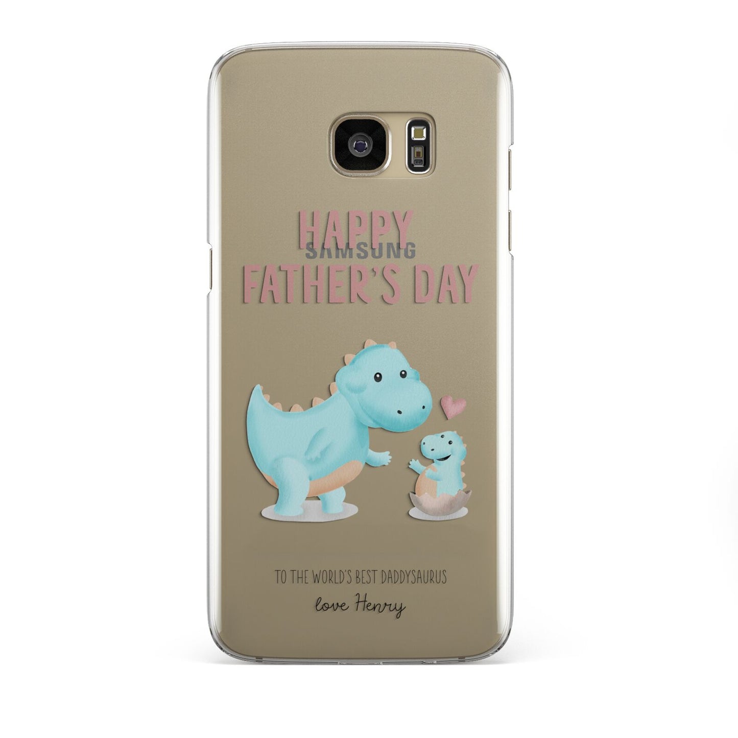 Happy Fathers Day Daddysaurus Samsung Galaxy S7 Edge Case