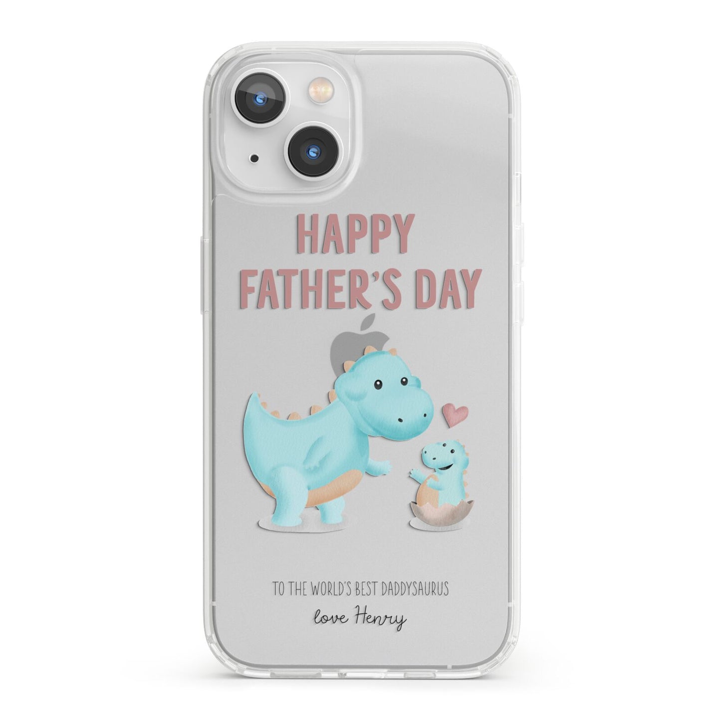 Happy Fathers Day Daddysaurus iPhone 13 Clear Bumper Case