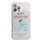 Happy Fathers Day Daddysaurus iPhone 13 Pro Max TPU Impact Case with Pink Edges