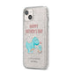 Happy Fathers Day Daddysaurus iPhone 14 Plus Glitter Tough Case Starlight Angled Image
