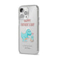 Happy Fathers Day Daddysaurus iPhone 14 Pro Max Clear Tough Case Silver Angled Image
