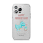 Happy Fathers Day Daddysaurus iPhone 14 Pro Max Clear Tough Case Silver
