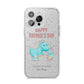 Happy Fathers Day Daddysaurus iPhone 14 Pro Max Glitter Tough Case Silver