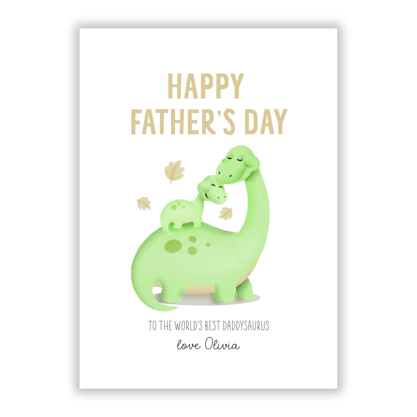 Happy Fathers Day Dino A5 Flat Greetings Card