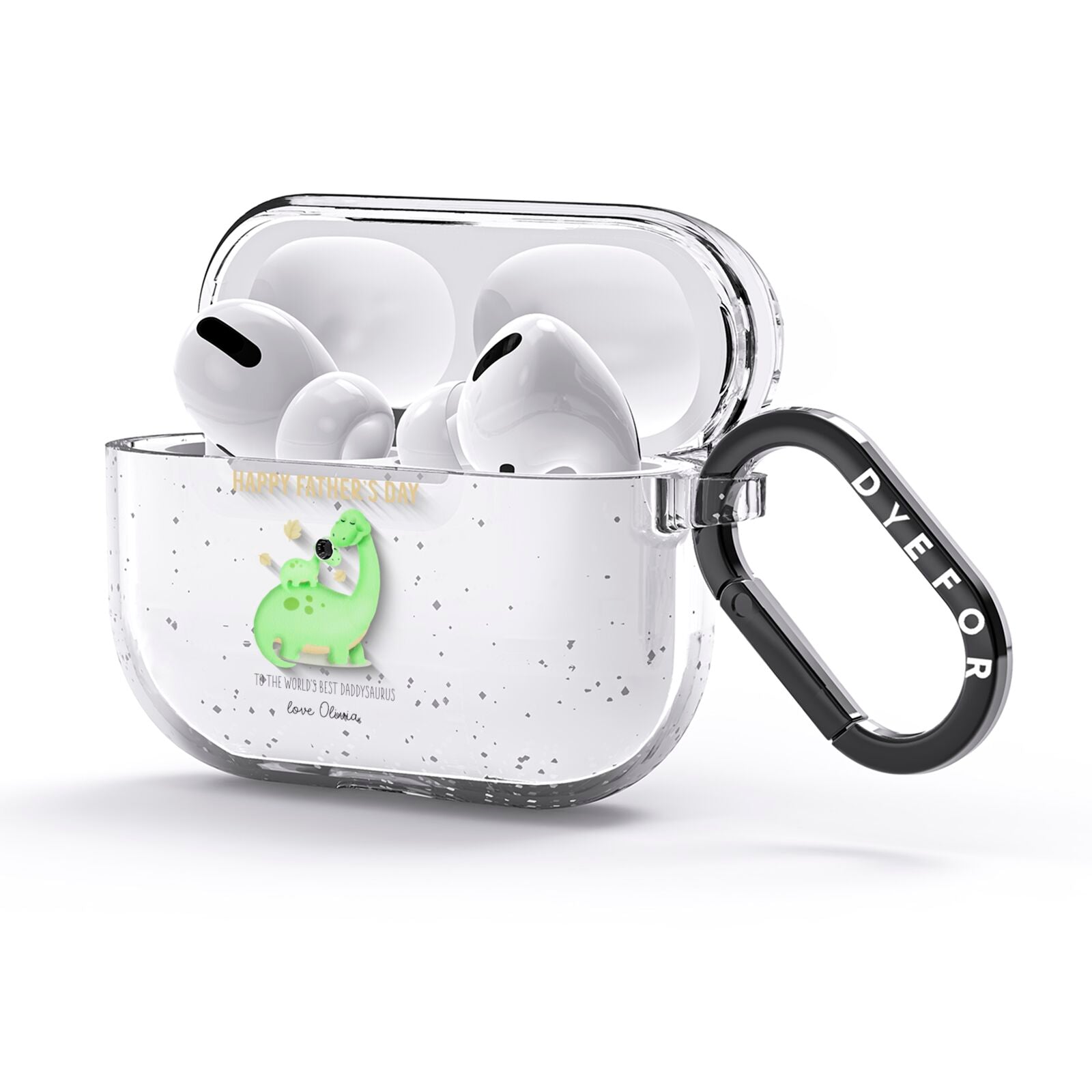 Happy Fathers Day Dino AirPods Glitter Case 3rd Gen Side Image