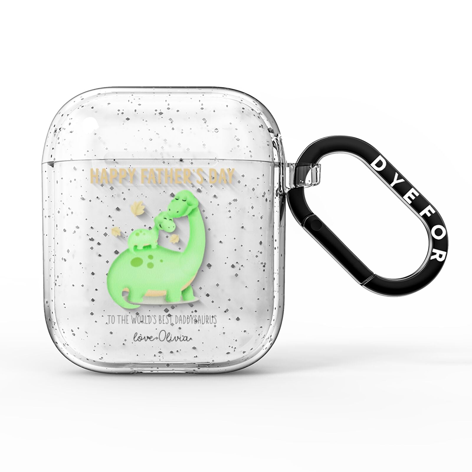 Happy Fathers Day Dino AirPods Glitter Case