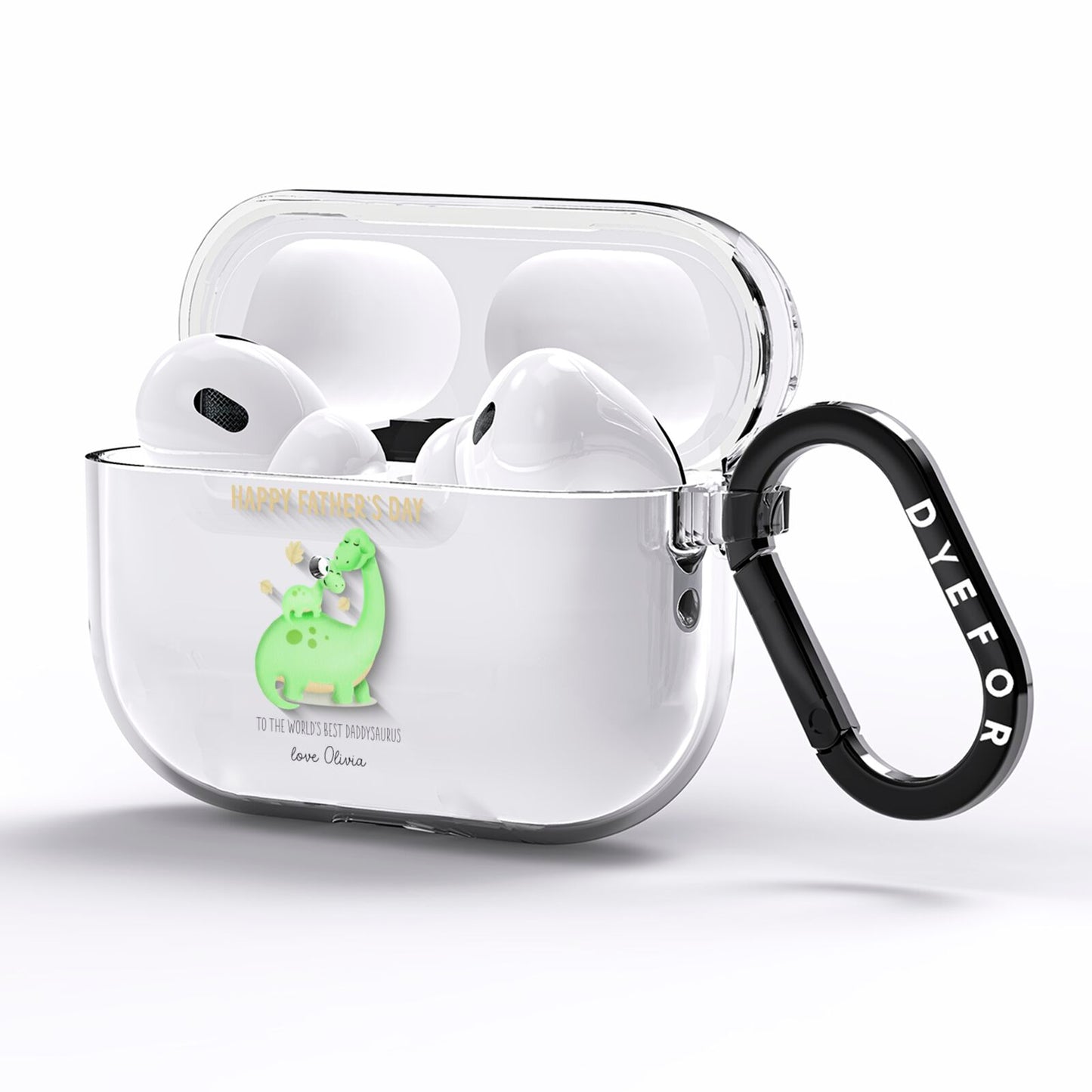 Happy Fathers Day Dino AirPods Pro Clear Case Side Image