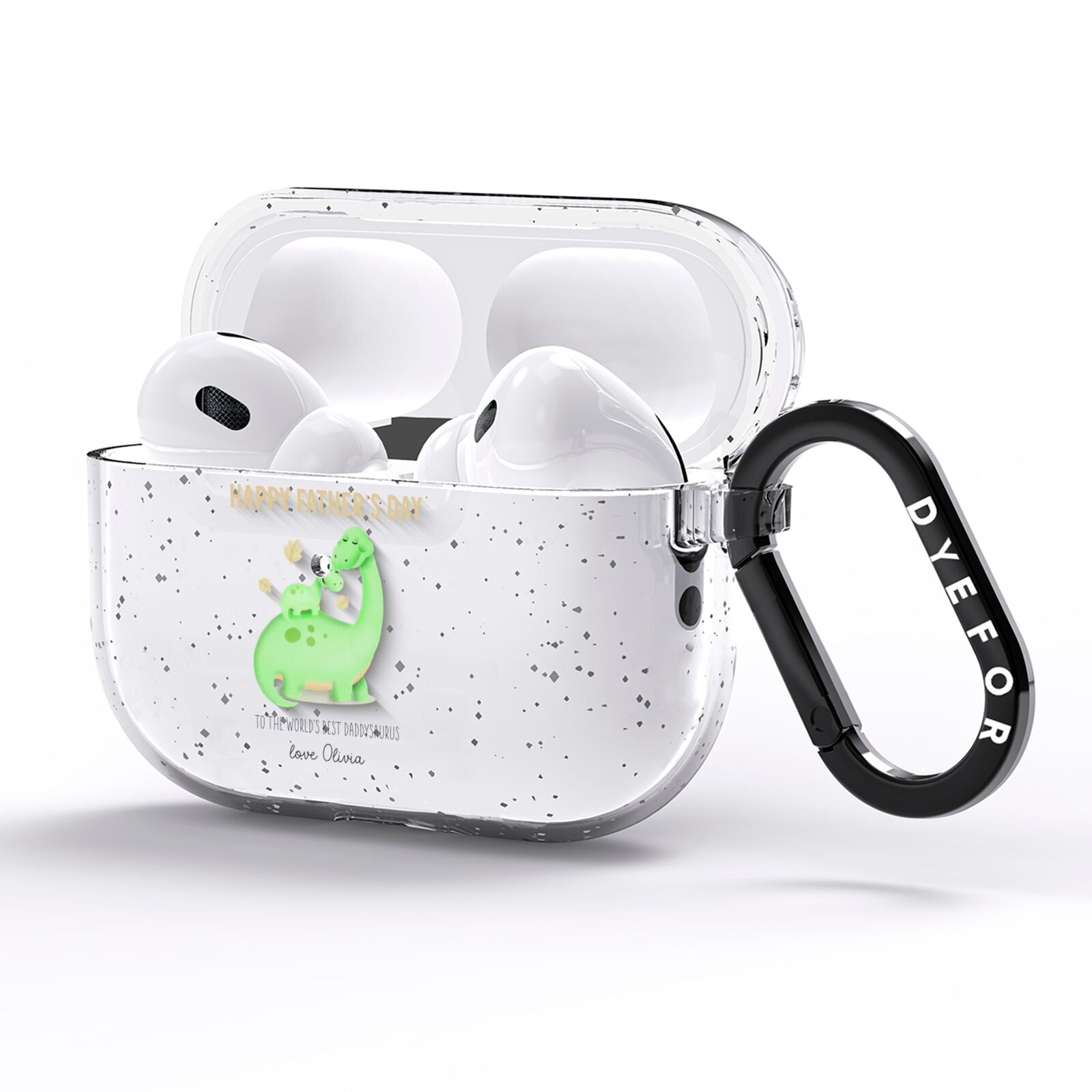 Happy Fathers Day Dino AirPods Pro Glitter Case Side Image