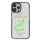 Happy Fathers Day Dino iPhone 13 Pro Max Black Impact Case on Silver phone