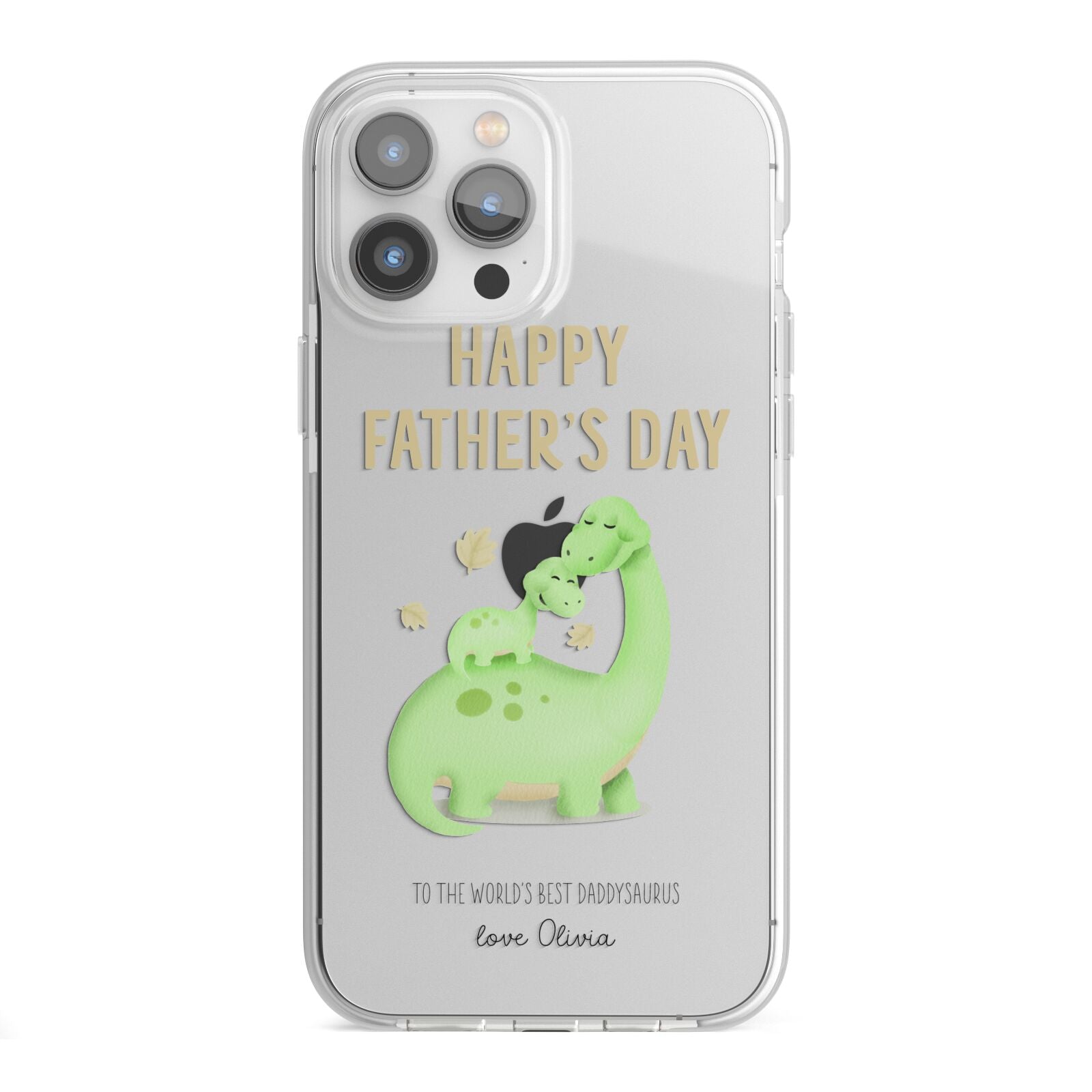 Happy Fathers Day Dino iPhone 13 Pro Max TPU Impact Case with White Edges