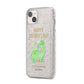 Happy Fathers Day Dino iPhone 14 Plus Glitter Tough Case Starlight Angled Image