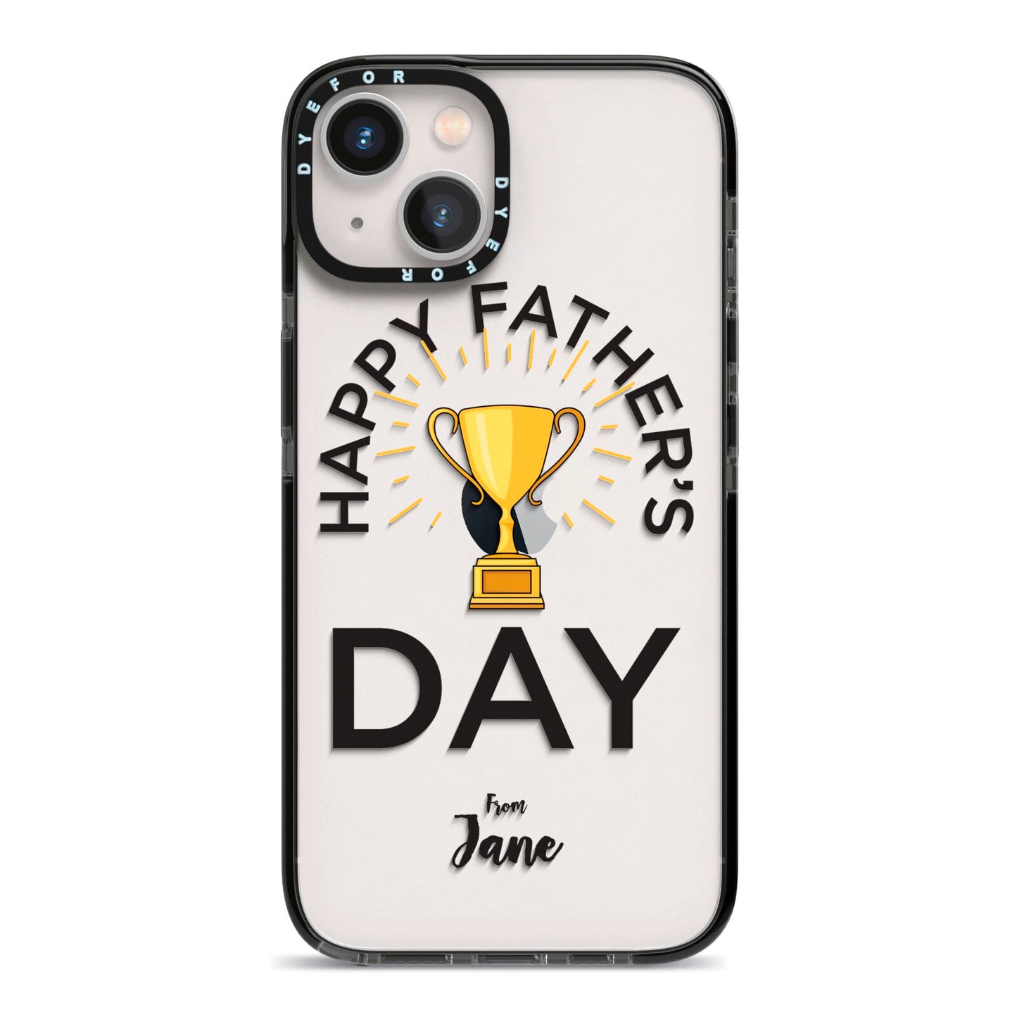 Happy Fathers Day iPhone 13 Black Impact Case on Silver phone