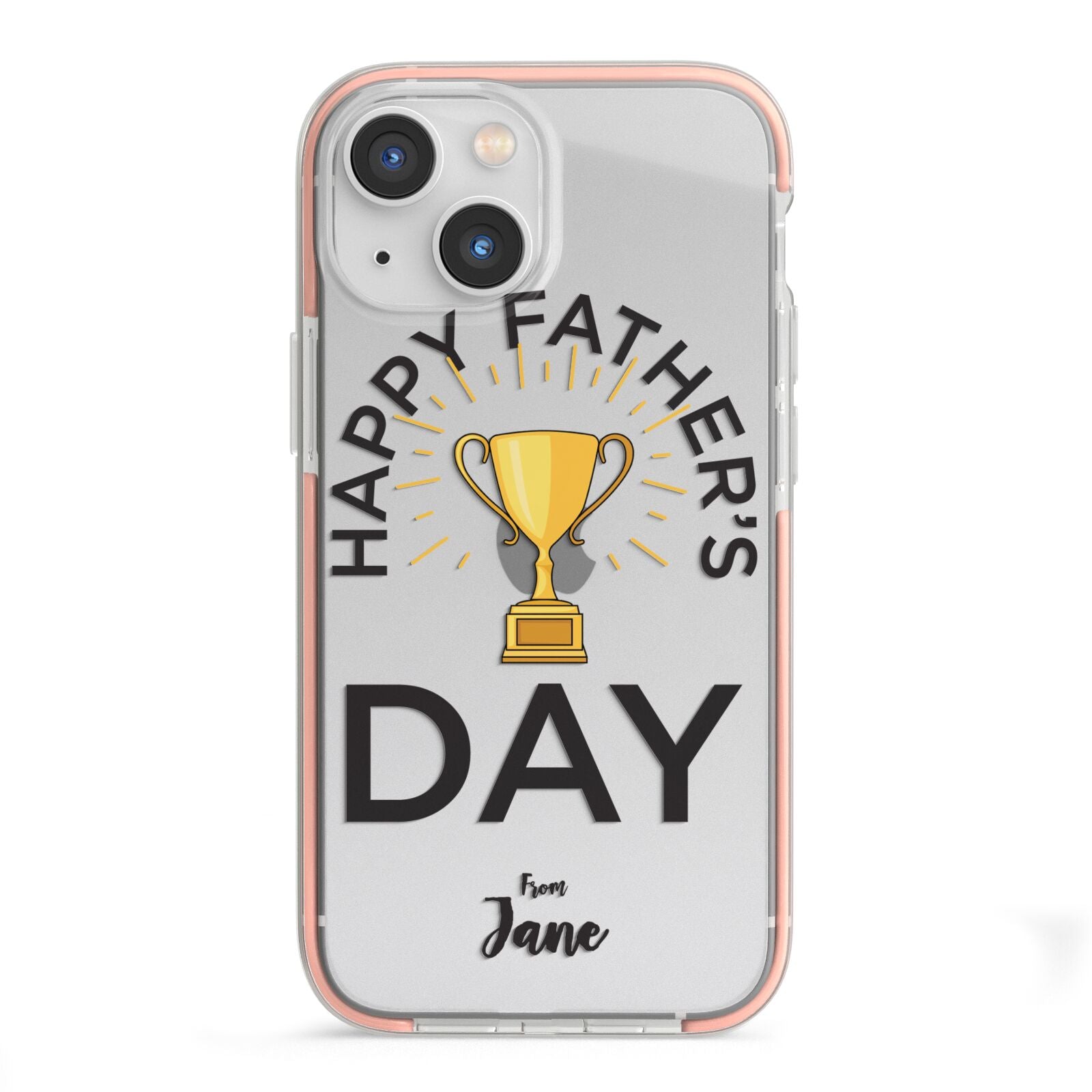 Happy Fathers Day iPhone 13 Mini TPU Impact Case with Pink Edges