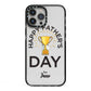 Happy Fathers Day iPhone 13 Pro Max Black Impact Case on Silver phone