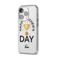 Happy Fathers Day iPhone 14 Pro Clear Tough Case Silver Angled Image