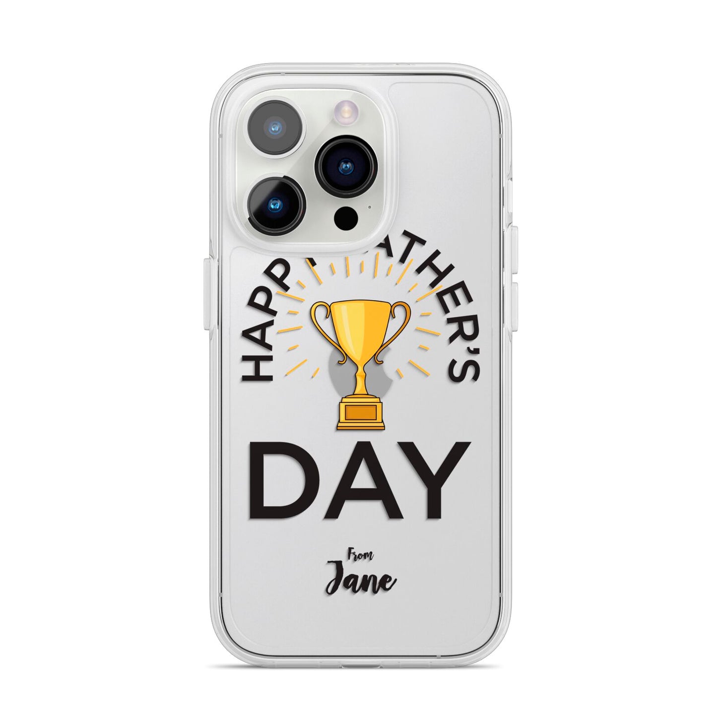 Happy Fathers Day iPhone 14 Pro Clear Tough Case Silver