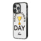 Happy Fathers Day iPhone 14 Pro Max Black Impact Case Side Angle on Silver phone