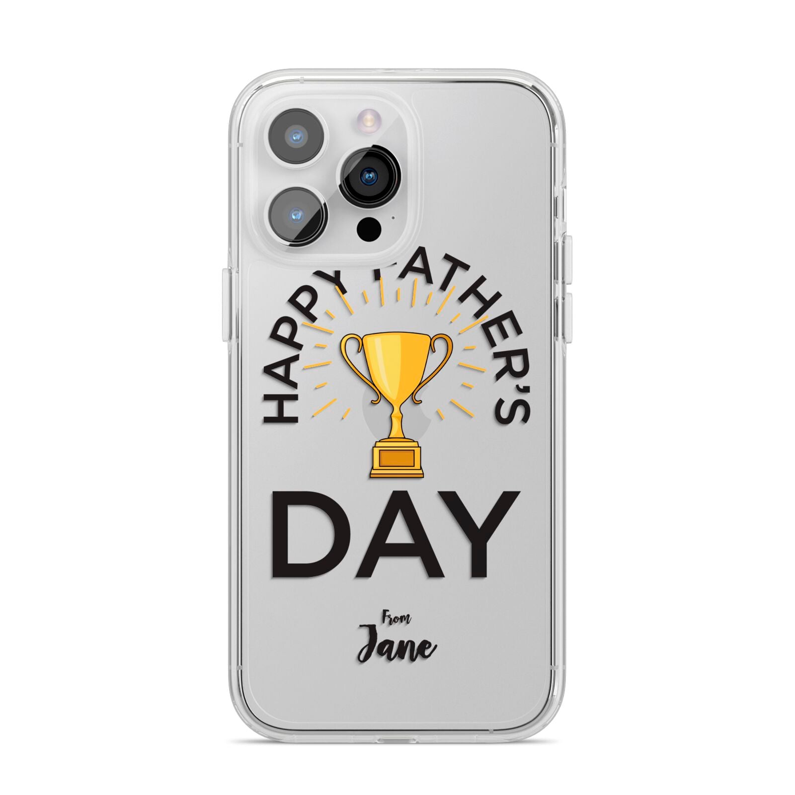 Happy Fathers Day iPhone 14 Pro Max Clear Tough Case Silver